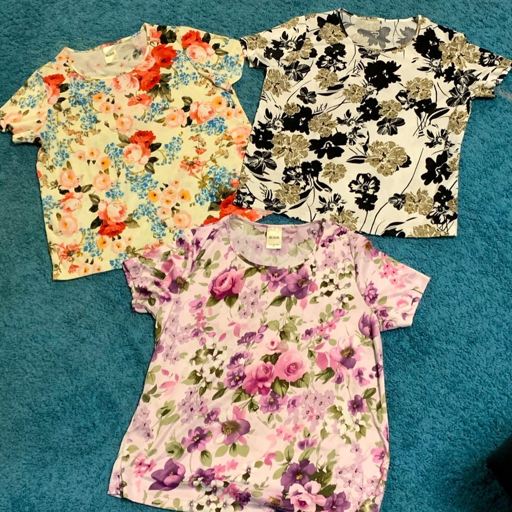 3 Blair shirts. Size M. Flower prints